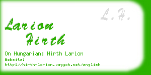 larion hirth business card